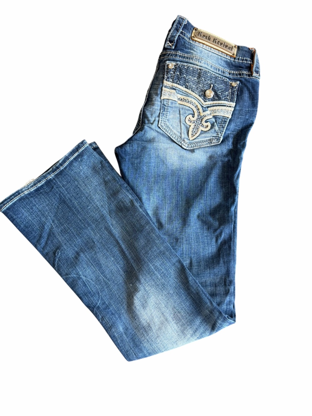 Rock Revival Sunee Boot Jeans Women’s 31 Medium Wash Stretch Embroidered Bootcut - Picture 2 of 16
